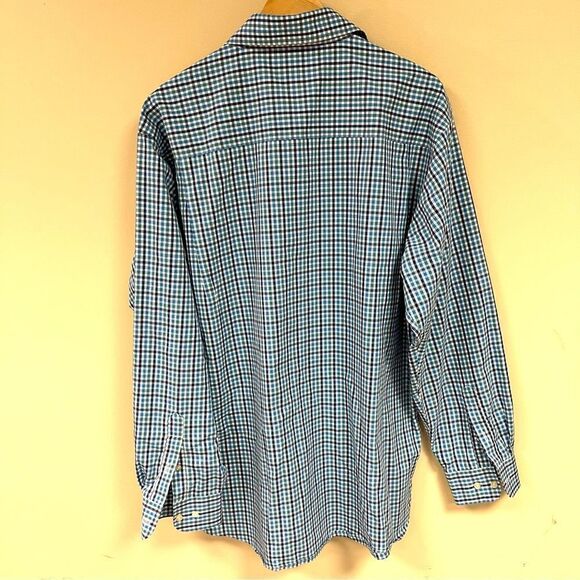 Sero by Forsyth plaid cotton button down Sz XL - Picture 5 of 7